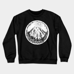 Mountains with Floral Ring Crewneck Sweatshirt
